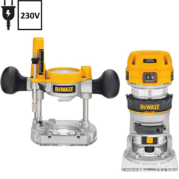 Dewalt Elettrofresatrice con Affondamento e Base Fissa Potenza 900W - DEWALT
