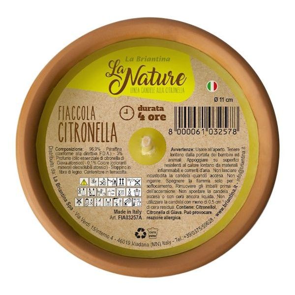 La Briantina Fiaccola alla Citronella in Terracotta D.CM11 - LA BRIANTINA