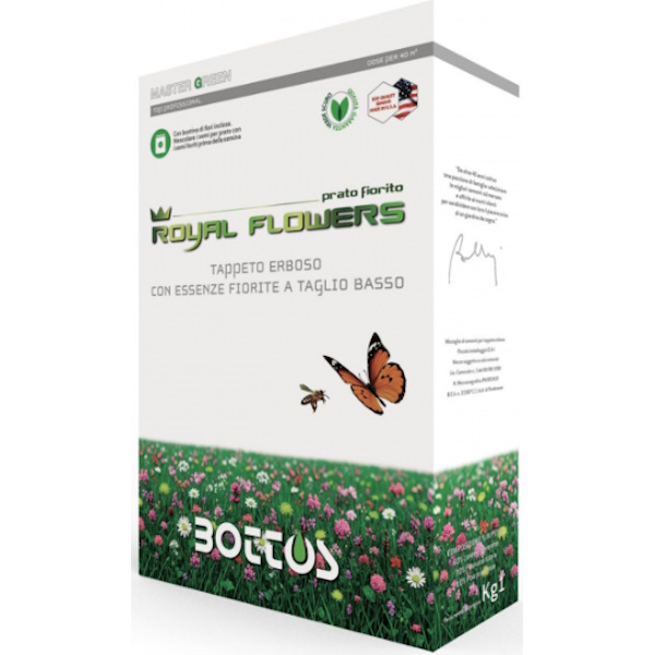 Bottos Sementi per Prato Master Green Royal Flowers Scatola da KG1 - BOTTOS