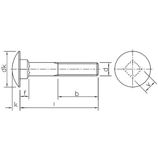 Bullone a Testa Tonda Quadro Sottotesta UNI 5732 DIN 603 in Acciaio INOX A2 - RENAUDO PRO - Immagine 2