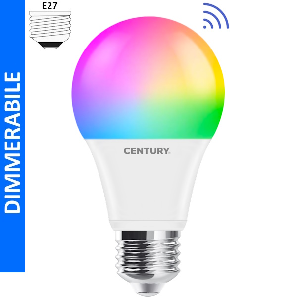 Century Lampadina LED Smart Wifi A65 230V 14W E27 RGB+3000K-6500K 1400LM - CENTURY ITALIA