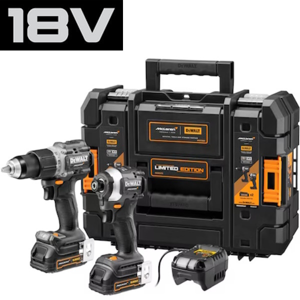 Dewalt KIT Trapano Avvitatore+AVVITATORE Impulsi 18V 1.7AH DCK200ME2GT* - DEWALT