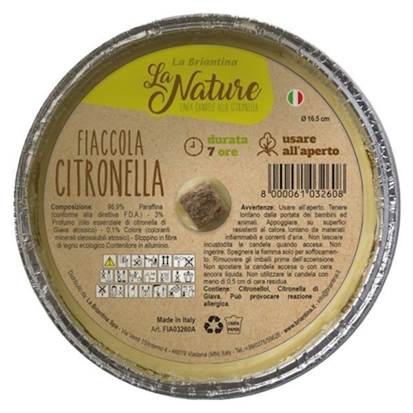 La Briantina Fiaccola alla Citronella in Contenitore di Alluminio CM16,5 - LA BRIANTINA