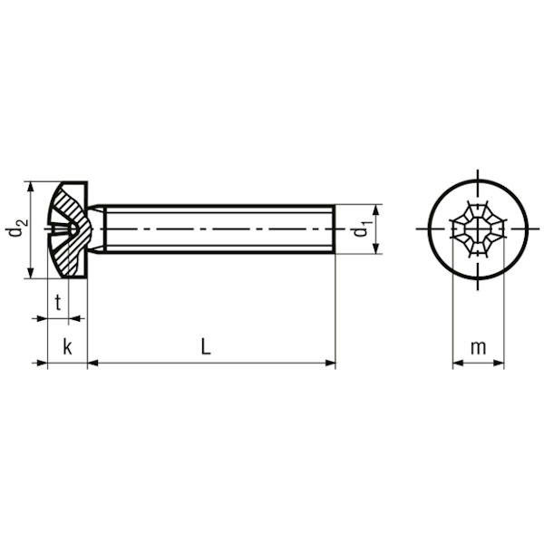 Vite Testa Cilindrica (TC) a Croce PH Classe 4.8 Zincata Bianca UNI 7687 - RENAUDO PRO - Immagine 2