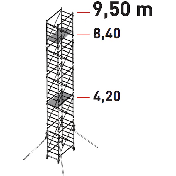 Facal Trabattello Doge 65 9,5 MT Completo di Piani a Norma Italiana - FACAL - Immagine 2